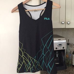 Fila black racerback workout tank.
